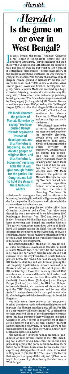 vikantsahay's tweet photo. Please read my editorial in #HeraldGoa which appeared this Monday morning @republic #mamtaVsModi #KhelaHobe ? #WestBengal #Goa https://t.co/EaDbNYc2Tx