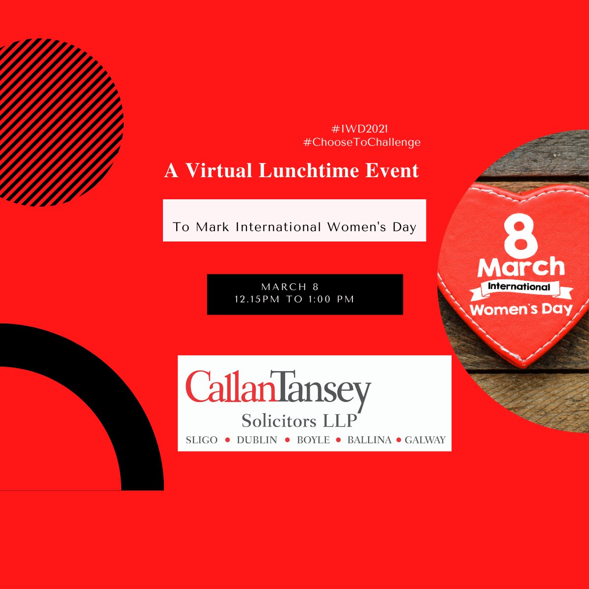 CallanTansey's tweet photo. We are looking forward to our lunchtime event to mark International Women's Day today. #ChooseToChallenge #IWD2021 #CallanTansey https://t.co/CkEreaoarG