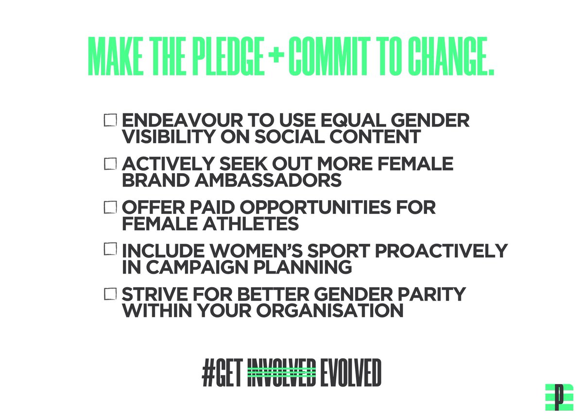 Commit to change ♻️ How can brands make a difference? Make the pledge & take the opportunities within Women’s sport. (It’s that simple) @PerceptionAgenc #GETEVOLVED #IWD #COMMITTOCHANGE #VISIBILITY