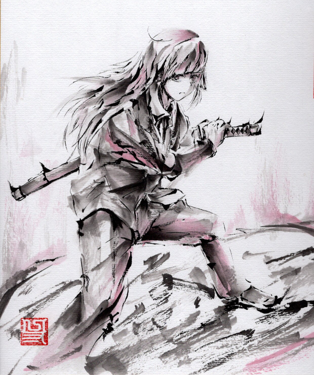 イッスン 水墨画 India Ink Drawing 絵描きはフォロバ80 Issun Suibokuga Twitter