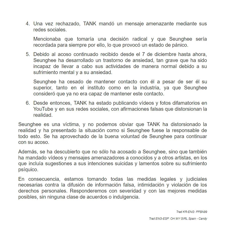 OHMYGIRL_Spain's tweet photo. [TRAD] 📝 Comunicado de WM Entertainment respecto a la situación de acoso de TANK hacia Seunghee

▶️ https://t.co/MvBornSmth https://t.co/D9YNvN8sMT