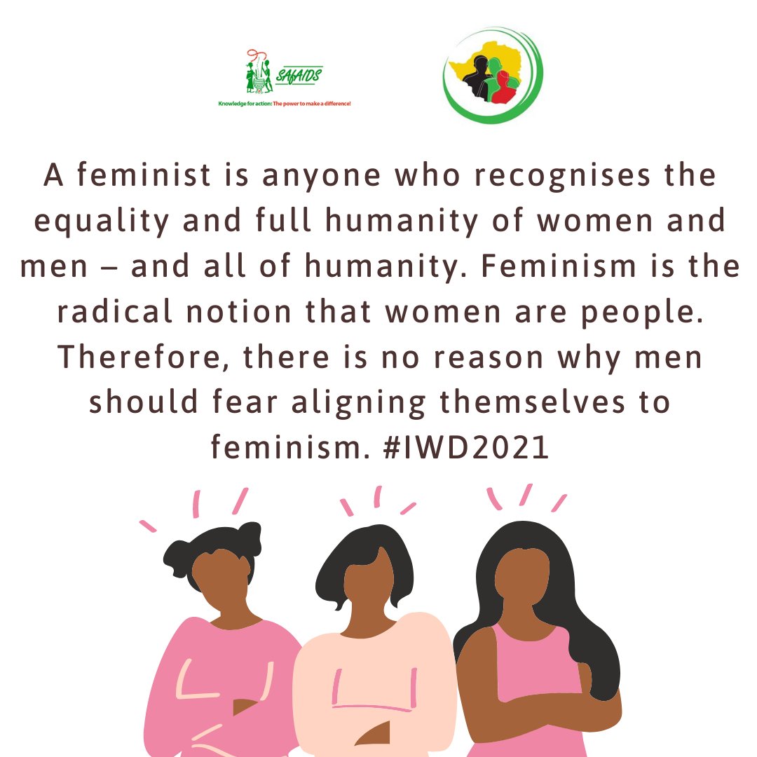 MenEngageZim (@menengagezim) on Twitter photo A feminist is anyone who recognises the equality and full humanity of women and men – and all of humanity.Feminism is the radical notion that women are people. Therefore, there is no reason why men should fear aligning themselves to feminism. #IWD2021 
<a href="/UN_Women/">UN Women</a> <a href="/MenEngageAfrica/">MenEngage Africa</a> A feminist is anyone who recognises the equality and full humanity of women and men – and all of humanity.Feminism is the radical notion that women are people. Therefore, there is no reason why men should fear aligning themselves to feminism. #IWD2021 
<a href="/UN_Women/">UN Women</a> <a href="/MenEngageAfrica/">MenEngage Africa</a>