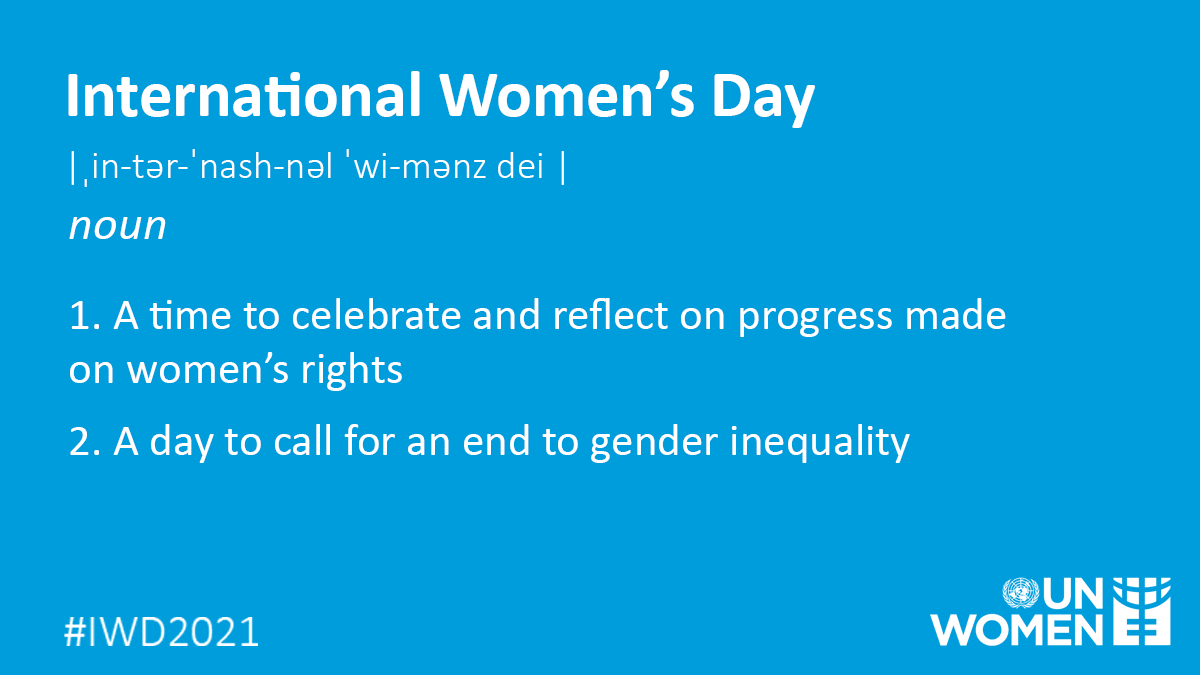 Happy #InternationalWomensDay!

Today is the day to make a commitment to women everywhere to stand up for human rights and join the fight for an equal future.

Where will you stand? #GenerationEquality #IWD2021