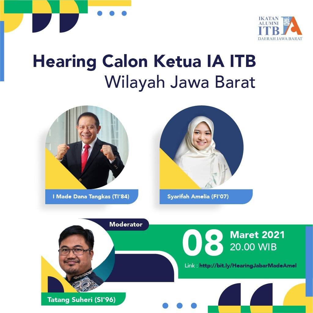 BEWARA Wargi Alumni ITB JABAR
Mau kenal lebih jauh dengan Kandidat Ketua IA ITB?
Mari merapat berkenalan dengan kandidat IA ITB Pusat.

Link : linktr.ee/redefinin6iaitb

Senin, 8 Maret 2021
20.00 - 21.30 WI

#Redefinin6IAITB
#EngageEnableElevate
#BridgingTheFuture