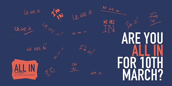 48 hours to go until UK advertising professionals can take part in the first industry-wide census. 

We want to gather the best record of our workforce’s make-up and set a benchmark for progress. Read more here: adassoc.org.uk/all-in/ 

#AdvertisingAllIn