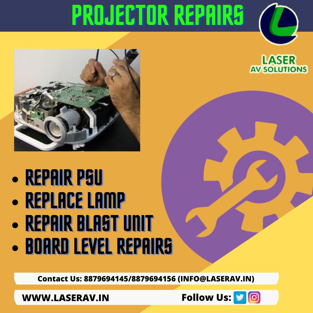 Looking for a good service centre here we are give us call to cure your projectors. Experts handling your projector with utmost care and giving you the best results. Drop your inquiry today.

Contact Us:
8879694145
8879694156

For more info –
Visit – laserav.in