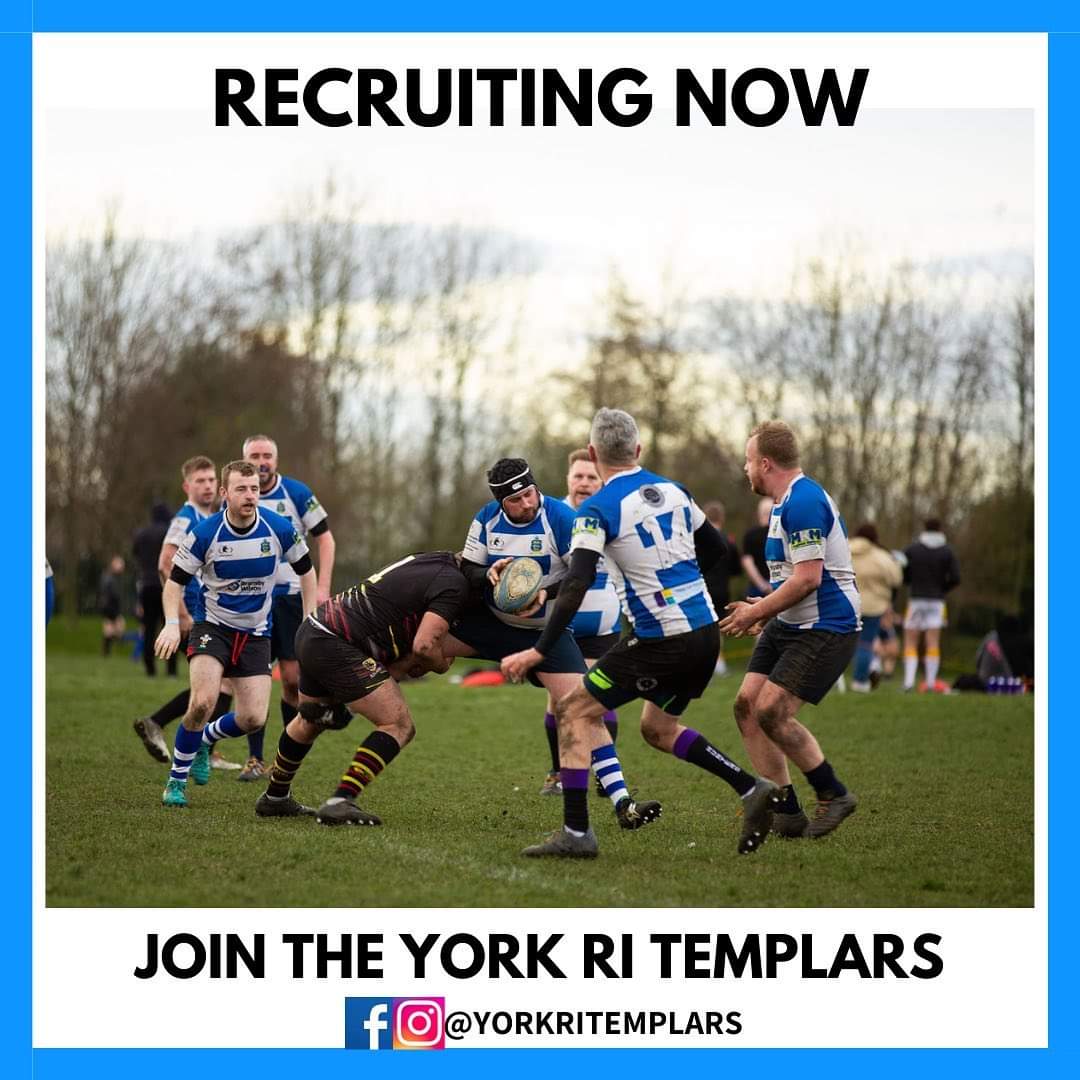 YorkRITemplars's tweet photo. RECRUITING NEW TEMPLARS NOW!
We are so thrilled about the return of outdoor organised sports at the end of this month, so if you have ever thought about wanting to give rugby a try, nowβs the perfect time!
No previous experience necessary!
#TemplarTribe #OneClubForEveryone https://t.co/nhEpfh36ek