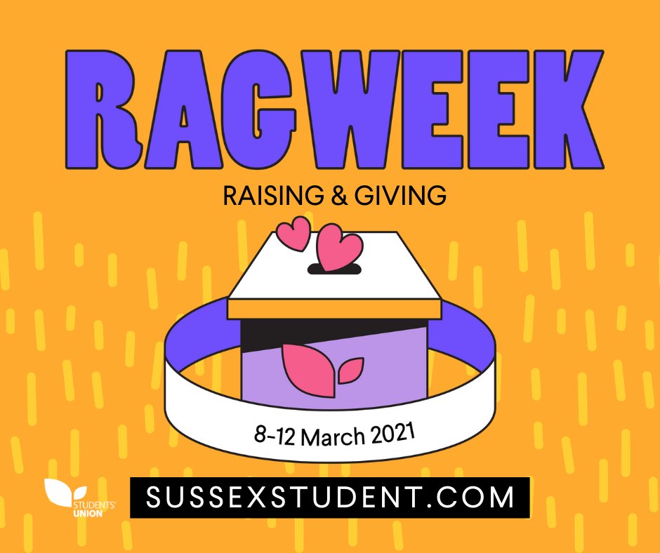 It’s #SussexRAGWeek! 🧡💜 This week lots of our sports clubs and societies will be raising money for various charities and causes. Good luck to all involved, and don’t forget to tag us in your fundraising activities and events so we can share them!