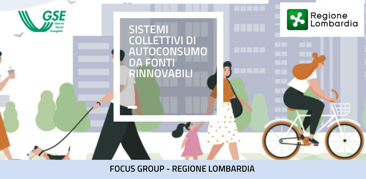 🗓️Sistemi collettivi di #Autoconsumo da #fontirinnovabili.
Previsto x domani alle ore 10:00 sulla piattaforma Webex #GSE il webinar organizzato in collaborazione con la <a href="/RegLombardia/">Regione Lombardia</a> rivolto #entilocali, #consorzi, PMI e #cittadini.
👉Per partecipare: bit.ly/3bqMHor