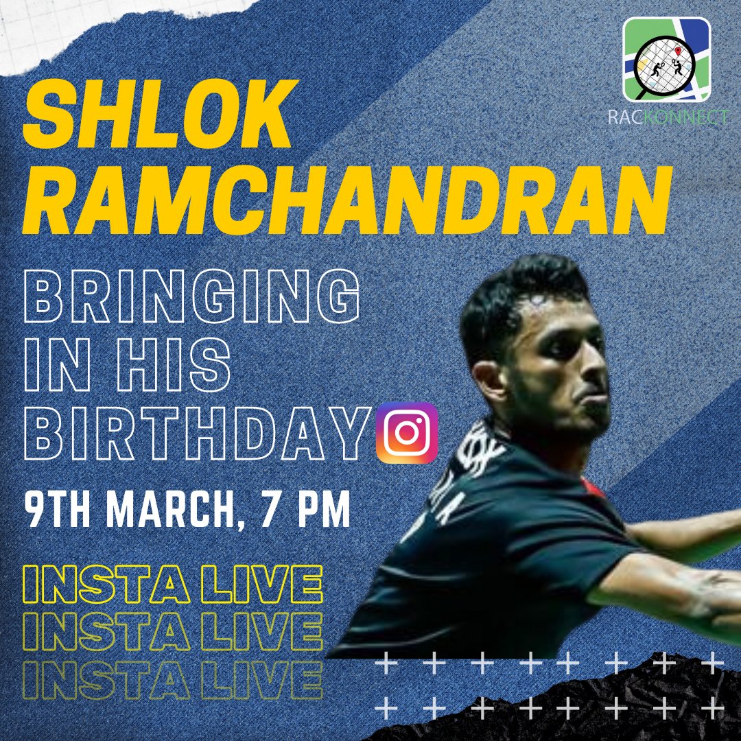 We're thrilled to be hosting @shlokh95 on his birthday eve for an exclusive instagram live! Tune in tomorrow at 7 pm.

#interview #players #sports #liveinterview #Athlete #players #badminton #badmintonplayer #birthday #playerinterview #interviewtips #badmintonindia