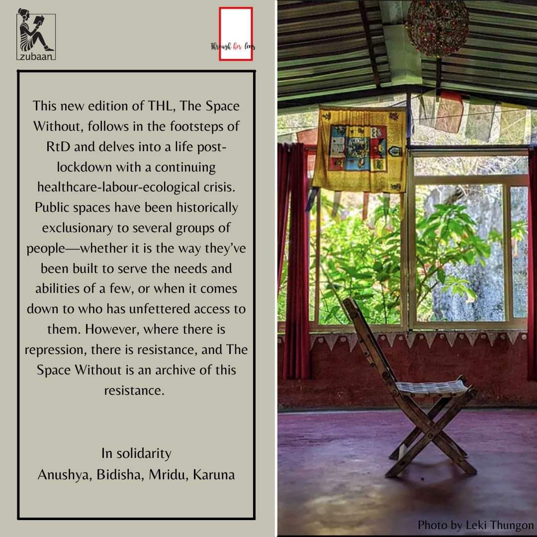 ZubaanBooks's tweet photo. The 3rd edition of our visual research programme, Through Her Lens: The Space Without, supported by the Sasakawa Peace Foundation is launching tomorrow! Read the curators's note to know what led to the conceptualization of this project! More details here!  https://t.co/09Rd3Is1Zp https://t.co/RYQvtpaqMx