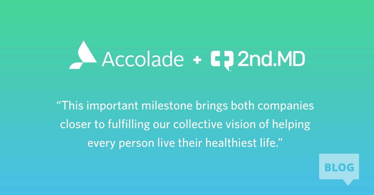 Beesimm621's tweet photo. Today is an important milestone as we welcome @2nd_md
 to the Accolade family! Bringing @2nd_md into the Accolade family brings both companies closer to fulfilling our collective vision of helping every person live their healthiest life. Read more here: https://t.co/O2ipaD5wN0 https://t.co/g9ZvGhU3Ll