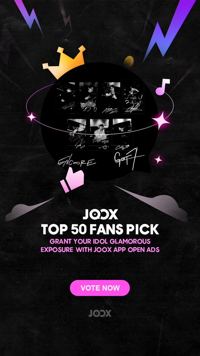 MYAhgaPhoenix's tweet photo. Dearest Malaysian #AHGASE. Come support our all time fav boys GOT7 and vote 'Encore' for Top 50 Fan Pick on Joox! Don't forget to vote &amp; show your supports as #AHGASE! Let's get it ! Link as below 
 https://t.co/rB7kREDUf6

#Got7toptheJooxChart
#GOT7 #갓세븐
#GOT7_ENCORE https://t.co/hQ1McDIF2R