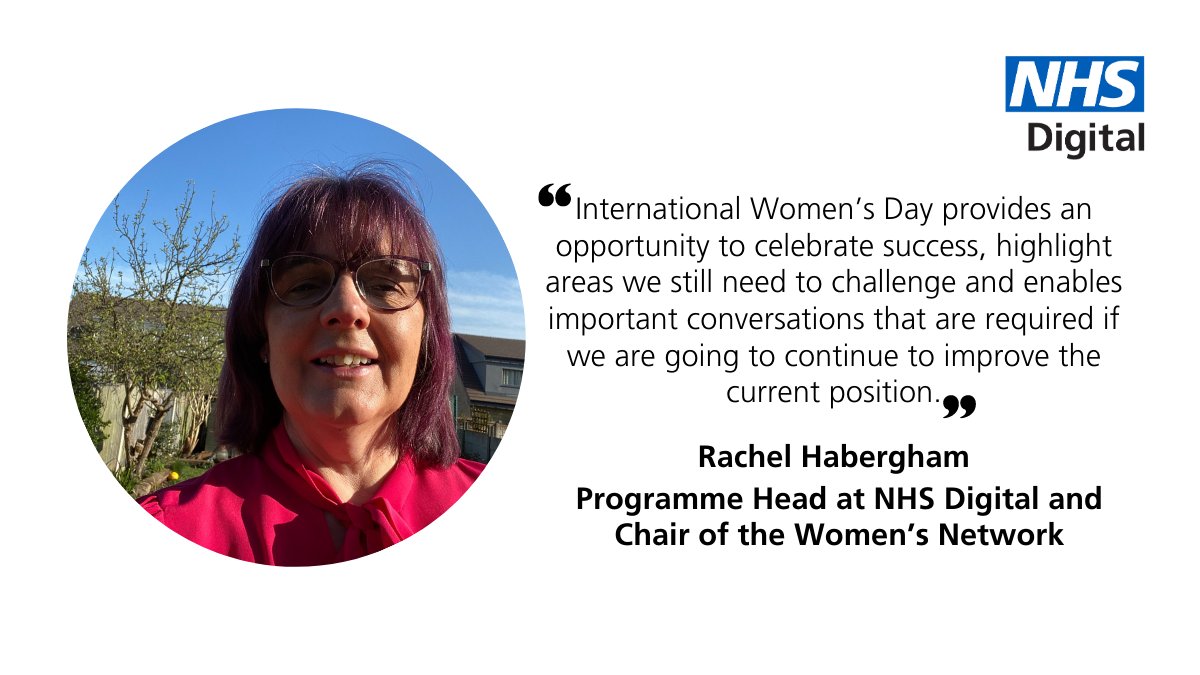 International Women’s Day is a global day celebrating the social, economic, cultural and political achievements of women. We talked to <a href="/RachelHabergham/">Rachel Habergham (she/her)</a>, Programme Head at NHS Digital and Chair of the Women’s Network, about the importance of #IWD2021.

digital.nhs.uk/news-and-event…