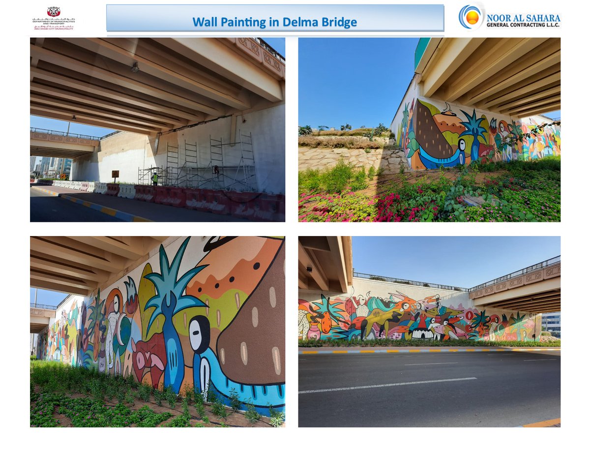 NoorContracting's tweet photo. Beautifying the streets of Abu Dhabi in line with its new strategy.
NAS successfully carries out the wall painting in Dalma Street as part of our road maintenance project with @AbuDhabi_ADM
#NAS #wallpainting #roadbeautification #streetart #artshare https://t.co/DHoEd5qOjF