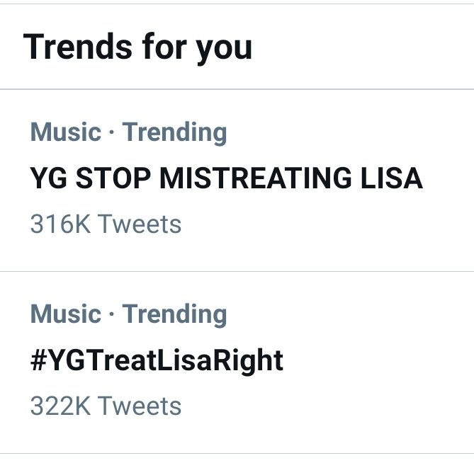 Rapid2341's tweet photo. Another 2 more trend tag for today, shall we go on?

YG STOP MISTREATING LISA
#YGTreatLisaRight https://t.co/plOb44TDzq