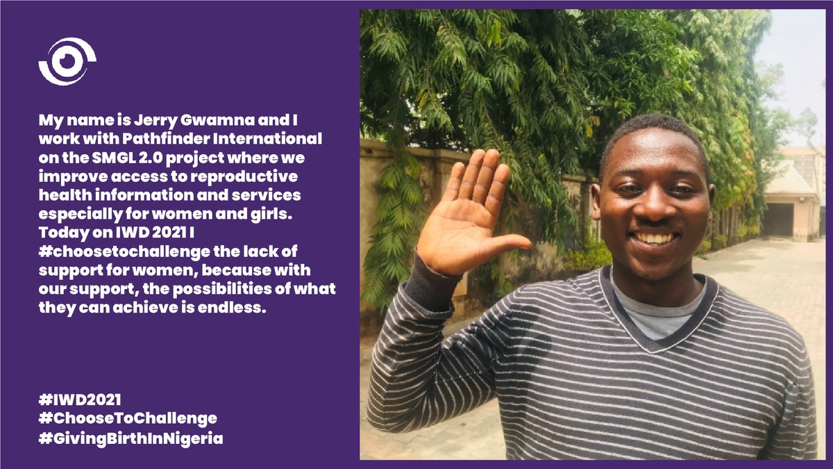 Jerry Gwanma who works on the Saving Mothers Giving Life programme says: 'I #ChooseToChallenge the lack of support for women, because with our support, the possibilities of what they can achieve is endless' #IWD2021 #InternationalWomensDay #GivingBirthInNigeria