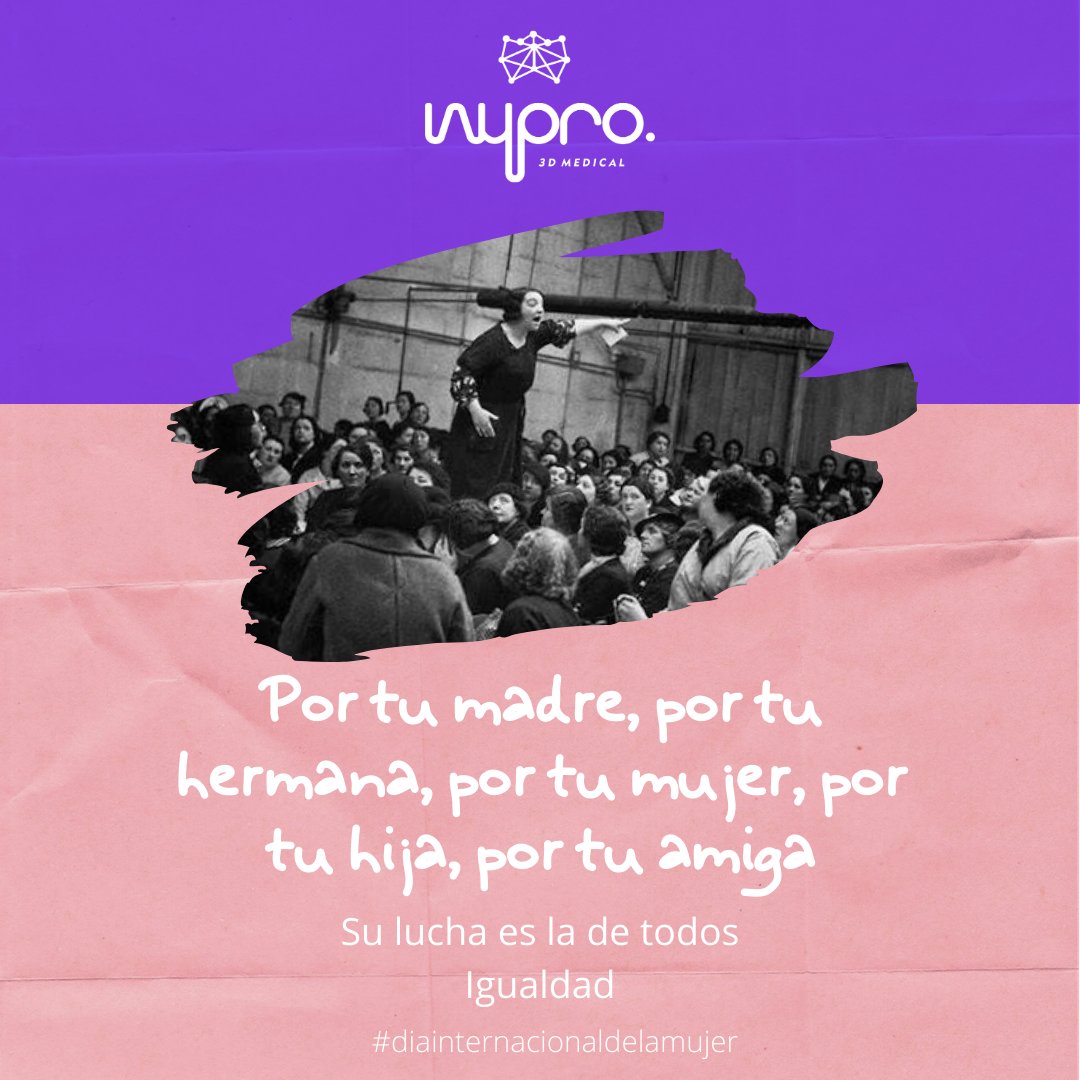 #8M #DiaInternacionalDeLaMujer Feliz día a todas las mujeres que tienen un sueño, una esperanza , a las trabajadoras, a las que luchan por un cambio, a las que equilibran la sociedad... Sigamos en la lucha juntos, Igualdad! #wypro3dmedical