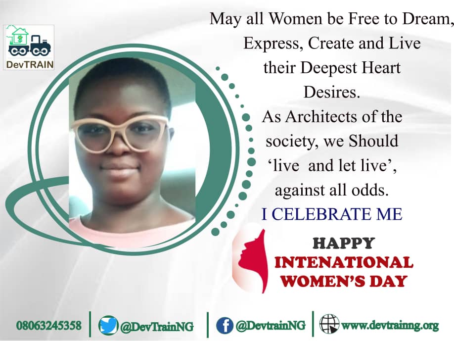 DevTrainNg's tweet photo. ...As Architects of the Society, we should ''Live and let Live'' against all odds
#DevTrainNg
#InternationalWomensDay
#IWD2021
#SustainableYouthDevelopment https://t.co/evFOtNPlpb