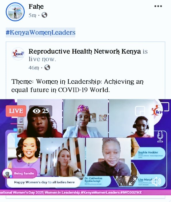 It's extremely challenging for young women to secure positions in leadership because of the gender stereotypes and biases that have continously limited a woman from soaring high. 
#KenyaWomenLeaders
#IWD2021KE