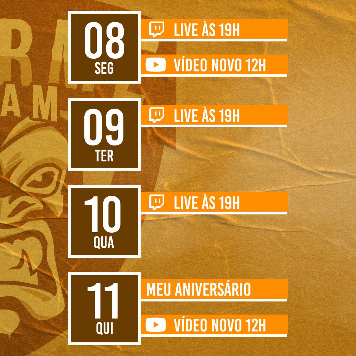 StormeGaming's tweet photo. AGENDA DA SEMANA ❤️ #YOUTUBE #TWITCH https://t.co/VwLMRLd0P2