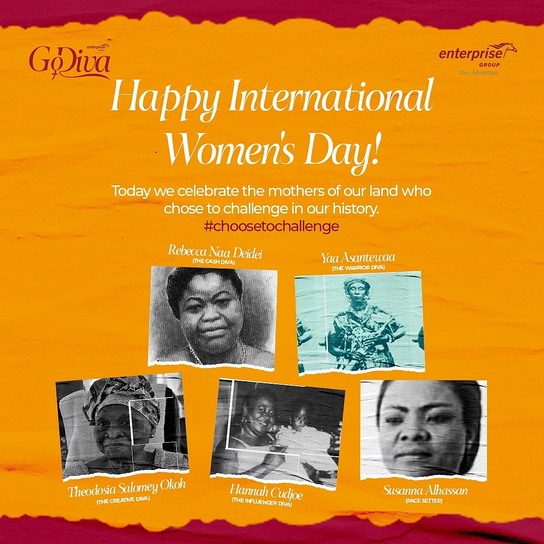 enterprisegh01's tweet photo. Celebrating our #GoDivas from the history books on this International Women's Day, an inspiration to the women today for a better tomorrow. Happy International Women's Day ๐ #ChooseToChallenge
#DigitalEnterprise #YourAdvantage https://t.co/iJNasbNkwu