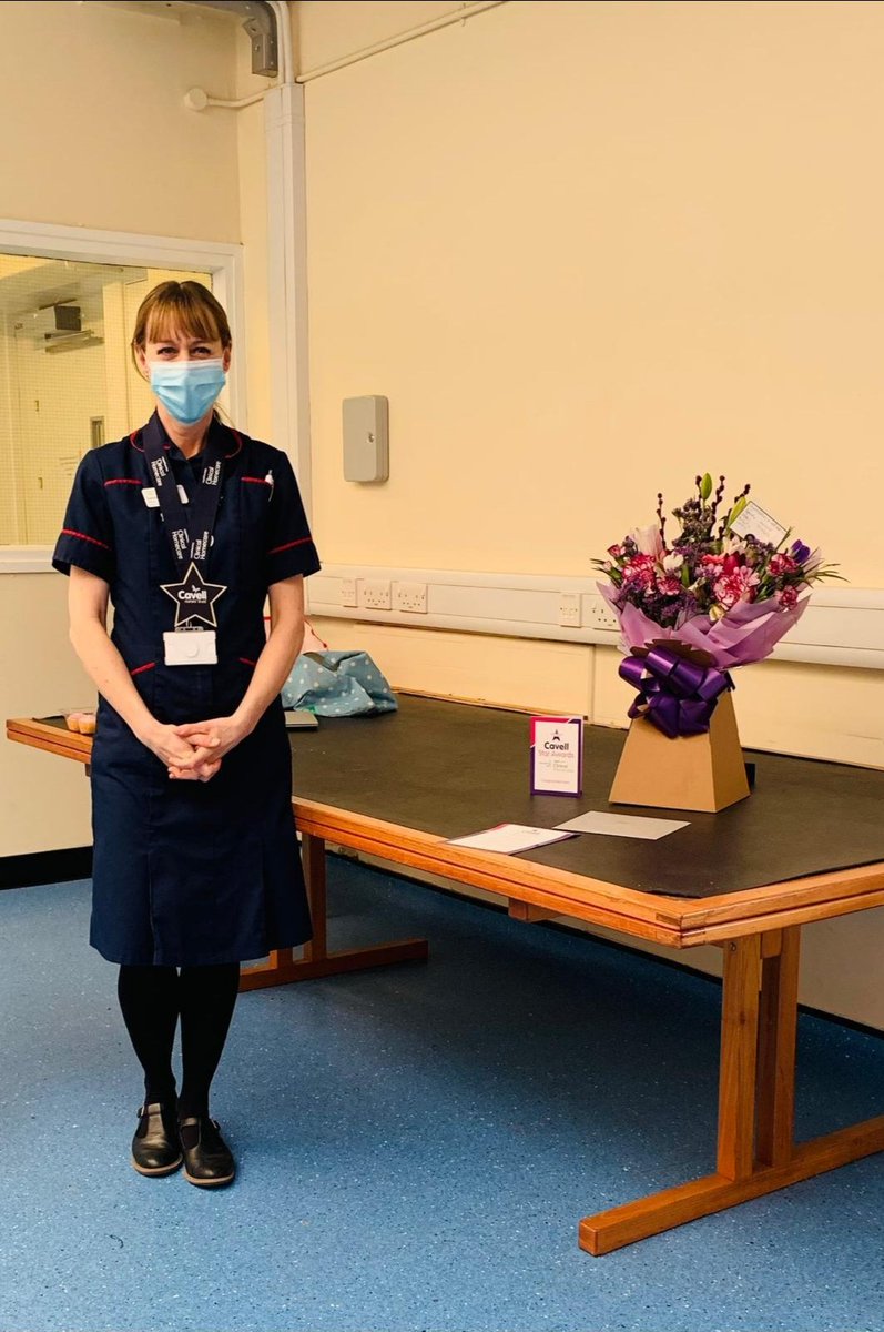 UhlAdult's tweet photo. What a wonderful start of the week! Our Matron Sarah has been awarded with Cavell Star Award for her exceptional care for her colleagues. So very well deserved!! Can't think of anyone better for it!! 🌠💐 https://t.co/32bzEHESpz