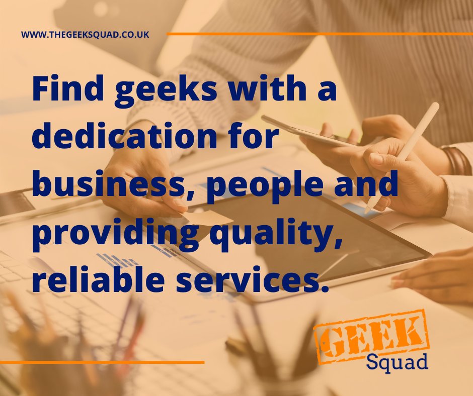 Who are The Geek Squad?👀 

We are built to save your business time outsourcing. We have geeks in a wide range of sectors from #webdesign #marketing #hr #insurance #printing #safety #accountancy and so much more. 

Looking for a specific service? 👇 thegeeksquad.co.uk