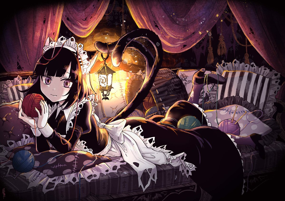 黒猫メイドさんとハロウィンな世界観が好きな方へ どこかの誰かに刺さればそれで 田辺ゆがた 怪物メイド 巻発売中のイラスト 黒猫メイドさんとハロウィンな世界観が好きな方へ どこかの誰かに刺さればそれで 田辺ゆがた 怪物メイド 巻発売中のイラスト