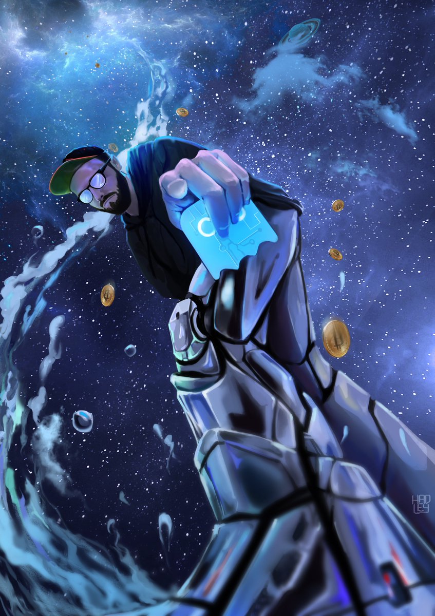 Hadley417's tweet image. My piece &quot;Space holder&quot; is finally out🌟
 I am very excited to participate in #HashoshiNFT art challenge created by @ghostmarketio, wish me good luck!

 #10kSOULart $SOUL $KCAL #NFT #challenge #cryptoart @PhantasmaChain #NFTart #spaceart #hashoshi4