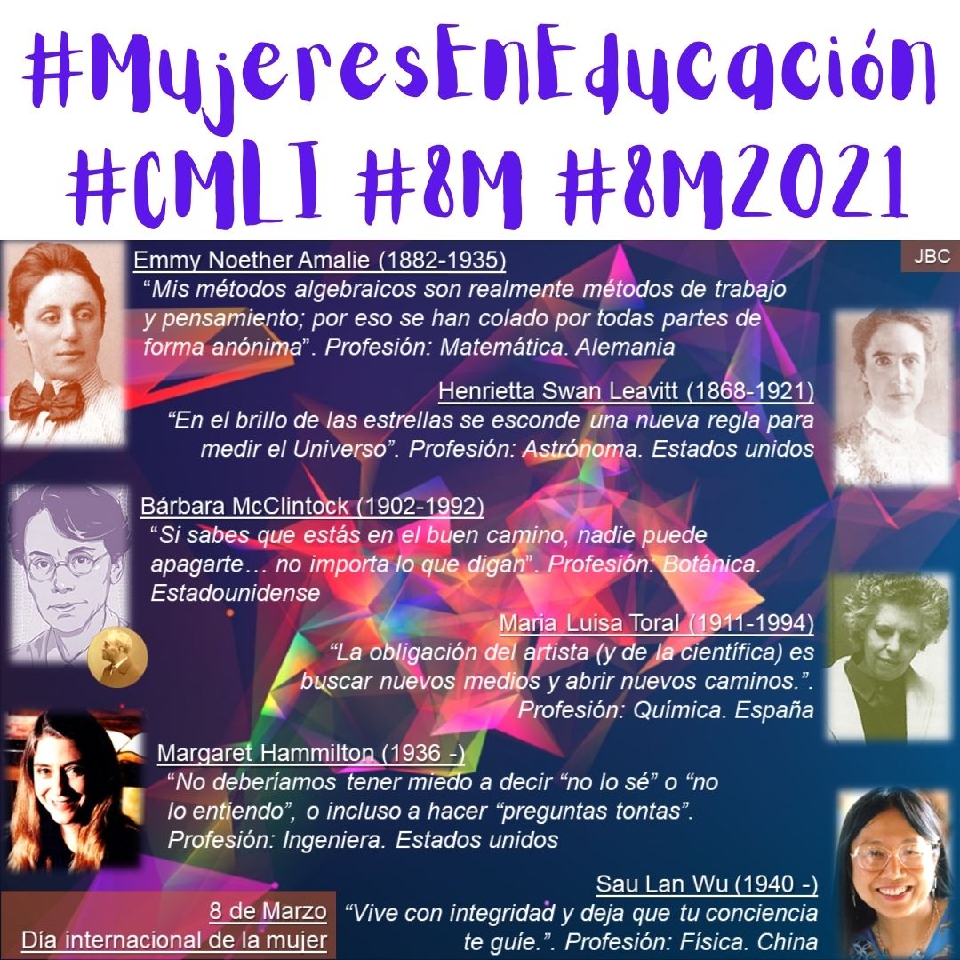 eulainmaculada's tweet photo. ¡Feliz Día de las #Mujeres! 

#MujeresEnEducación #CMLI #8M #8M2021 https://t.co/kRRU2DxFeX