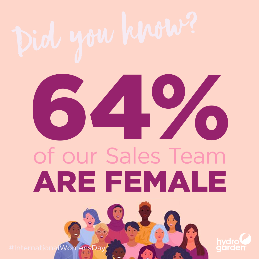 Did you know that a massive 64% of our Sales team are female? That includes our amazing sales desk who I'm sure most of you will know! 👩👩🏽👩🏼

#InternationalWomensDay #HydroGarden #GirlPower