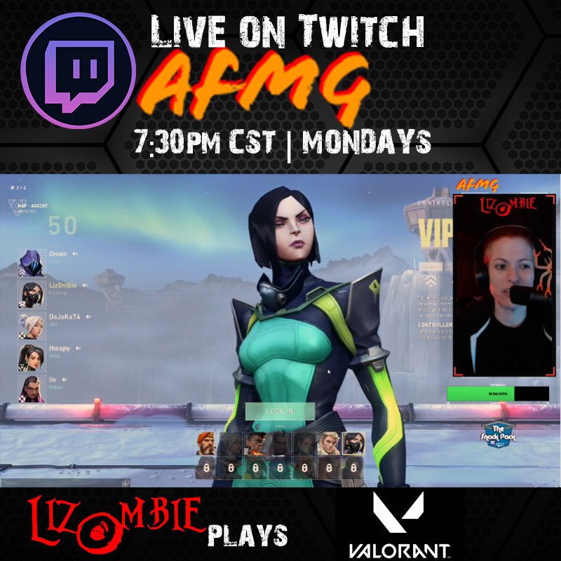 attackfrommarr1's tweet photo. Check us out at 7:30pm as https://t.co/iPpJOCVGmD plays #VALORANT! Every Monday! #twitchaffiliate #twitch #gamer #streamer #stream #videogames #AFMG https://t.co/A5RkIh7yCJ