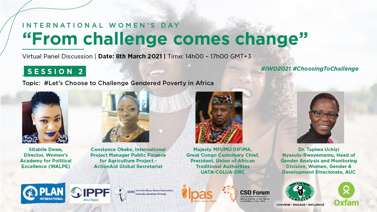 ' I #choosetochallange Redistribution of women’s unpaid care and domestic work by a massive scale up of investment in universal, quality, gender responsive public services such as health, education, care, GBV, food, extension services, sanitation, housing etc ' <a href="/constance_okeke/">Constance Ogadimma Okeke</a>
