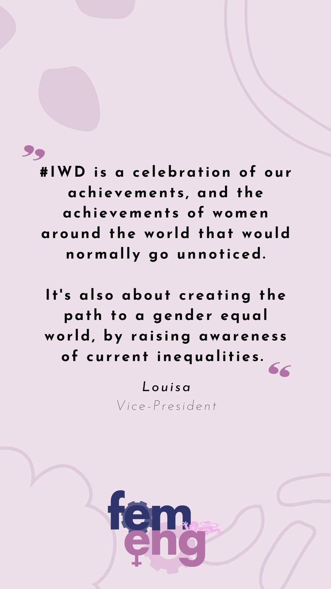 Our vice-president Louisa's thoughts on #IWD2021 💜