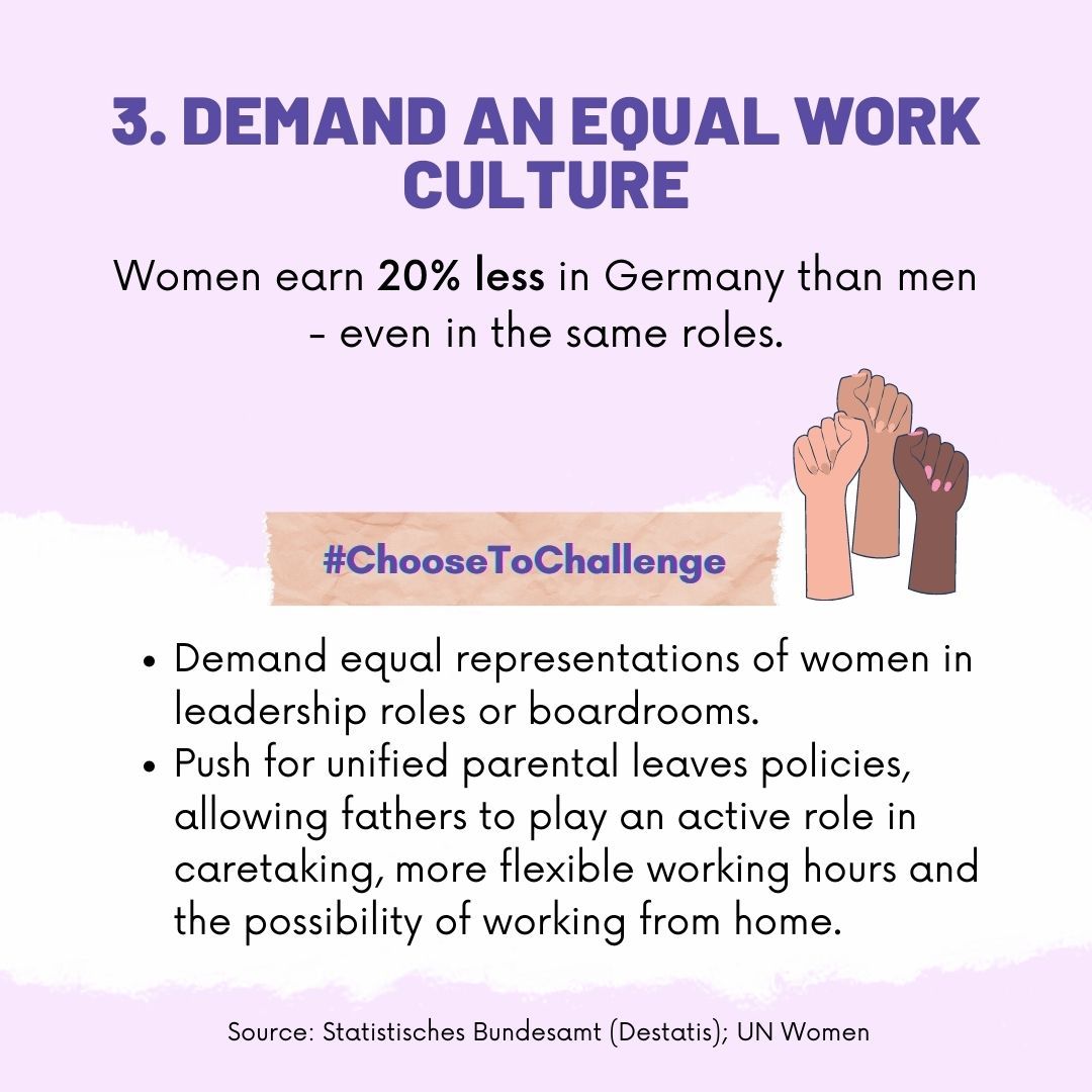 According to the Global Gender Gap Report, it will take almost 100 years to reach gender parity. On #IWD2021, we chose to challenge by taking action for equality. Here are 3 small ways you can #choosetochallenge!