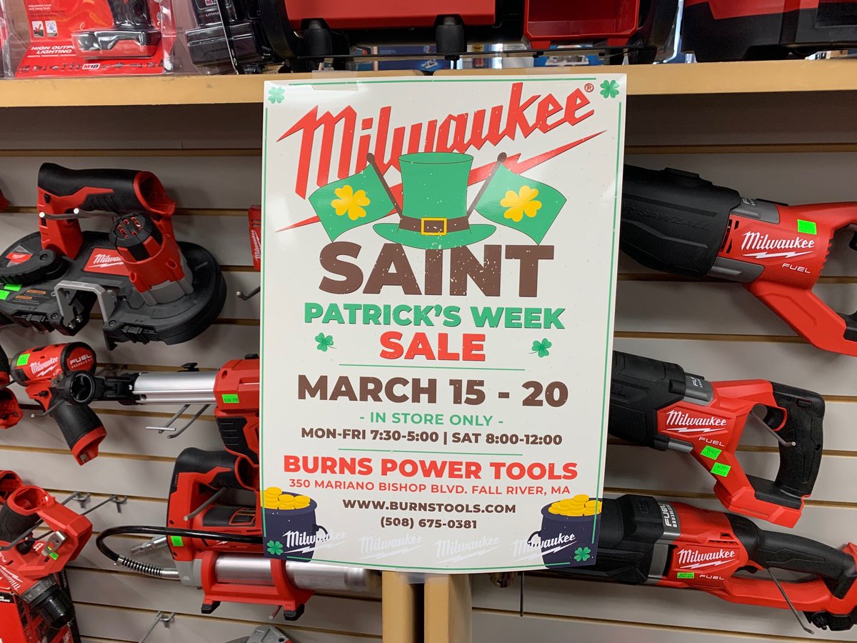 BurnsTools's tweet photo. Hey guys we are now just one week away from our #Milwaukee #sale, stick with us all week as we highlight #deals counting down to the sale!! #Burns #BurnsTools #BurnsPowerTools #cordlesstools #powertools #M18 #M12 #MX #plumbers #electricians #carpenters #diy #HVAC #mechanics https://t.co/r9BfTrfff2