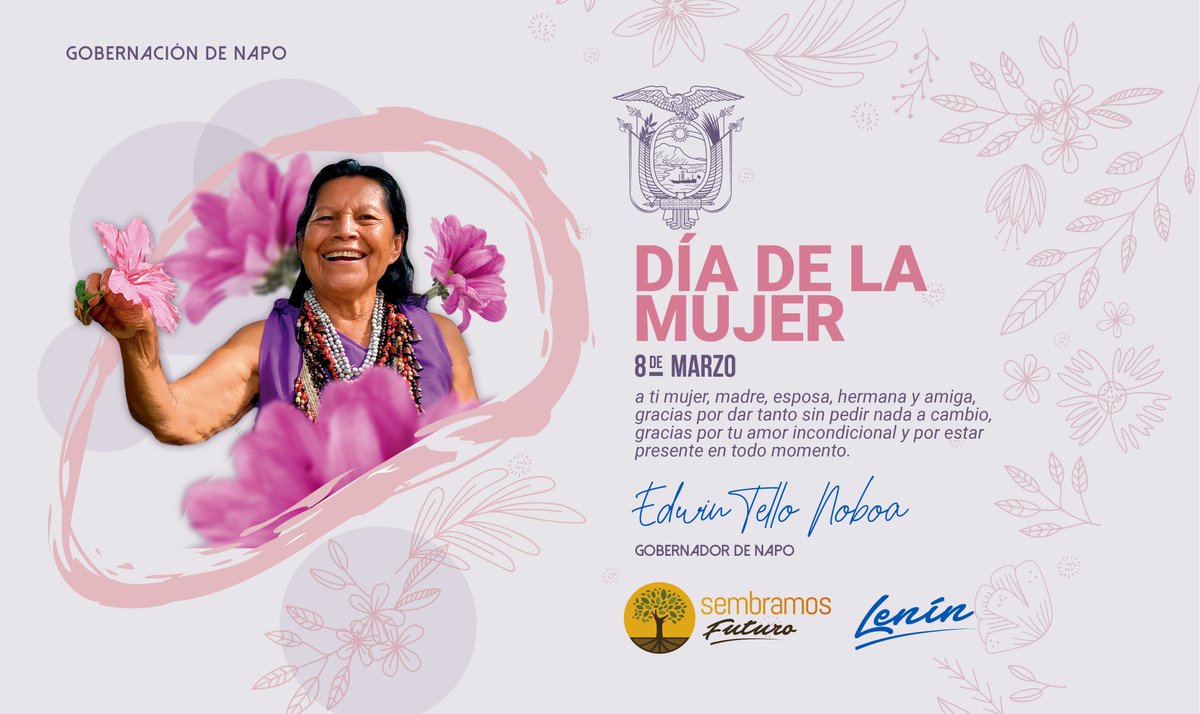 GoberNapo's tweet photo. Feliz día mujer 

A ti mujer, madre, esposa, hermana y amiga, gracias por dar tanto sin pedir nada a cambio, gracias por tu amor incondicional y por estar presente en todo momento.

#DíaDeLaMujer https://t.co/cv0yigugmJ