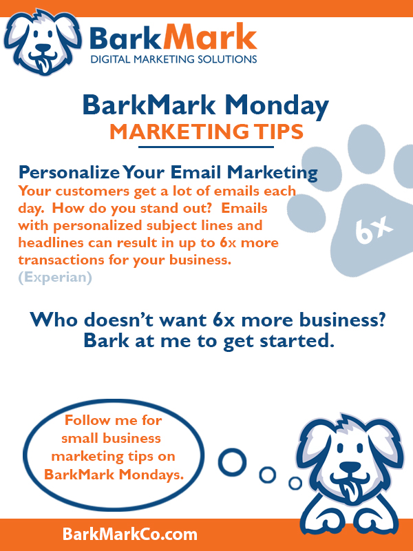 BarkMarkCo's tweet photo. Cut through the email marketing clutter by personalizing your email messages!  #marketing #digitalmarketing #emailmarketing #kansascity #kansascitybusiness #kansascitysmallbusiness #kansascitymarketing #BarkMarkMonday

https://t.co/qJZ0ppR3mH https://t.co/Cxfft1xRre