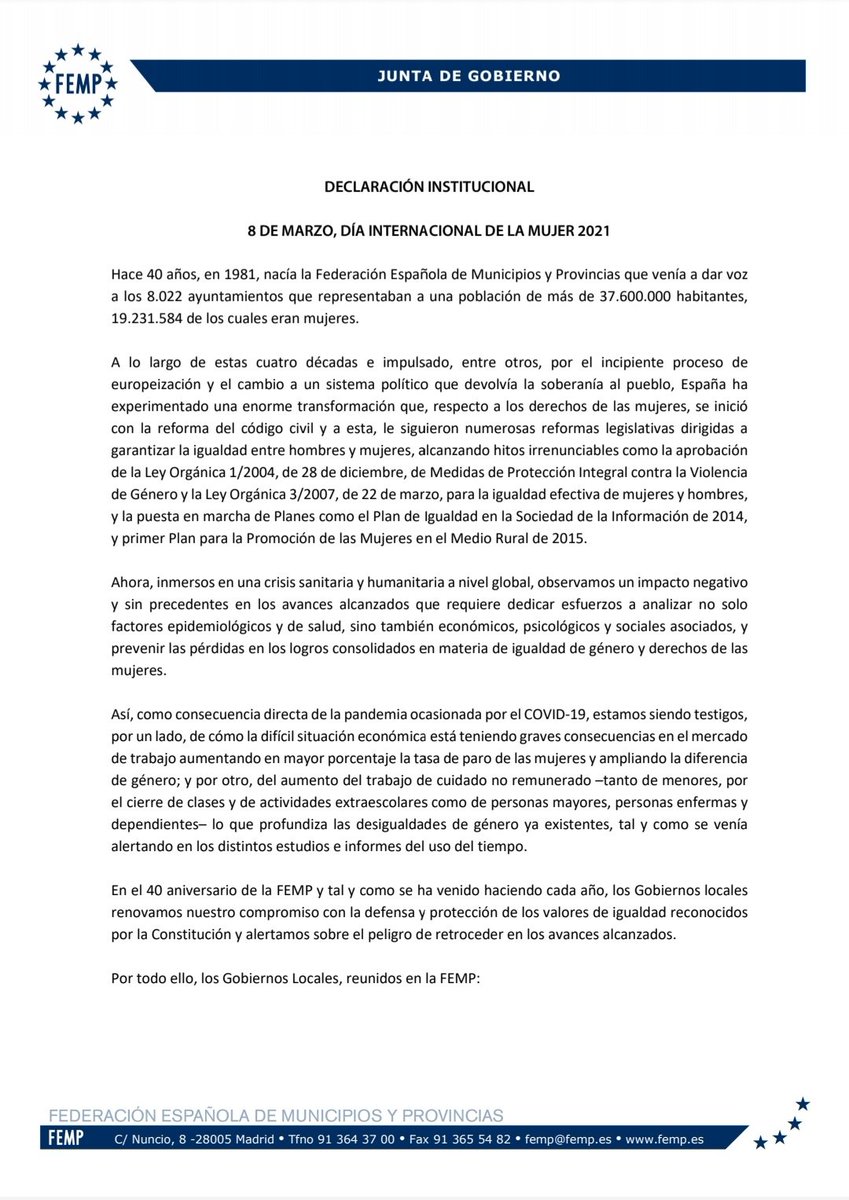 AytoNambroca's tweet photo. Acto institucional #DiaInternacionalDeLaMujer en el @AytoNambroca 
Lectura del manifiesto por la concejal Ana Barambones. https://t.co/NQL1pwKy42