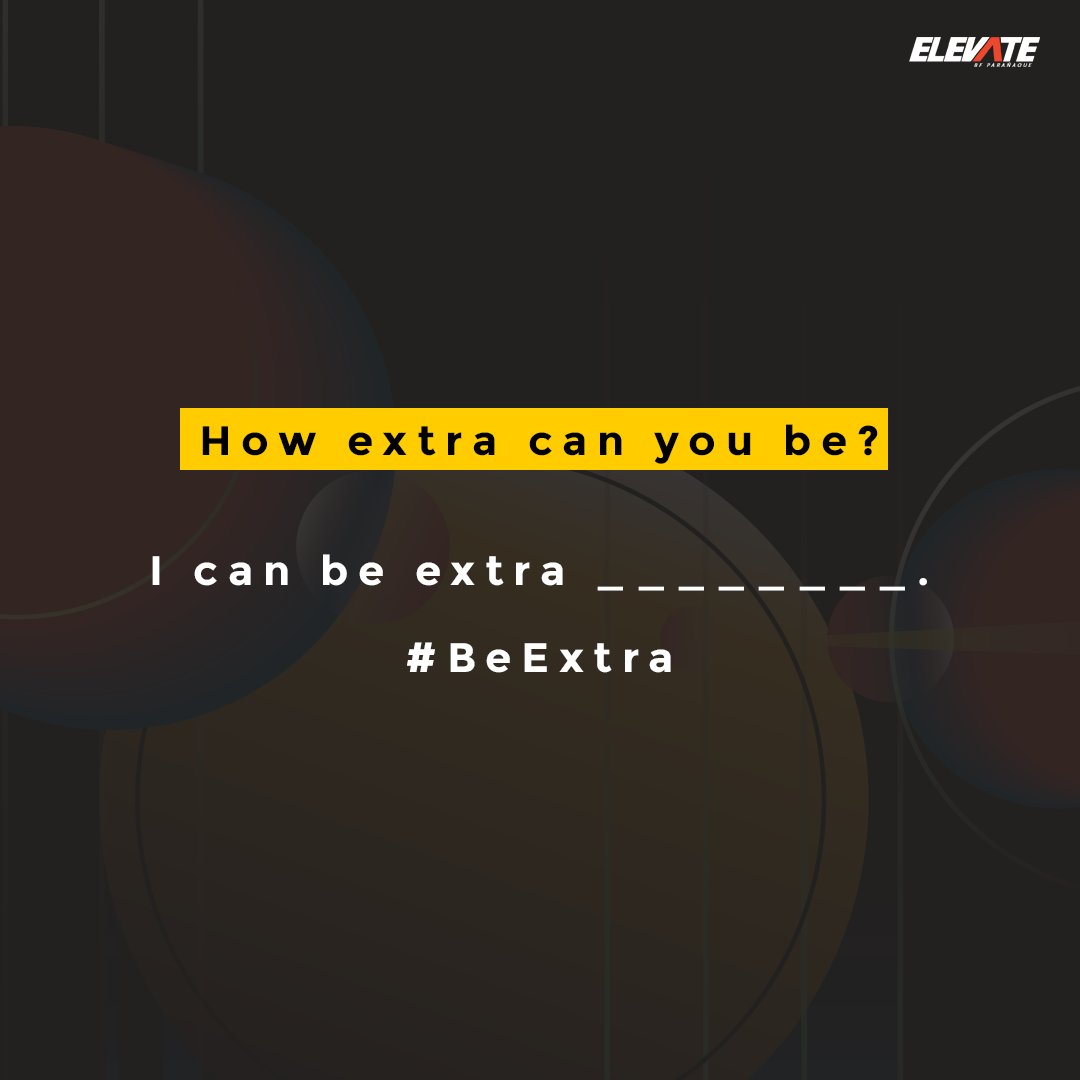 Elevate_BF's tweet photo. In a world where everything is ordinary, how extra can you be?

Share with us your ways and we might just learn a thing or two! 😉 Don't forget to use the hashtags below. ⬇️

#BeExtra #ElevateBF #EBFsakalam https://t.co/wbi5aubVVb