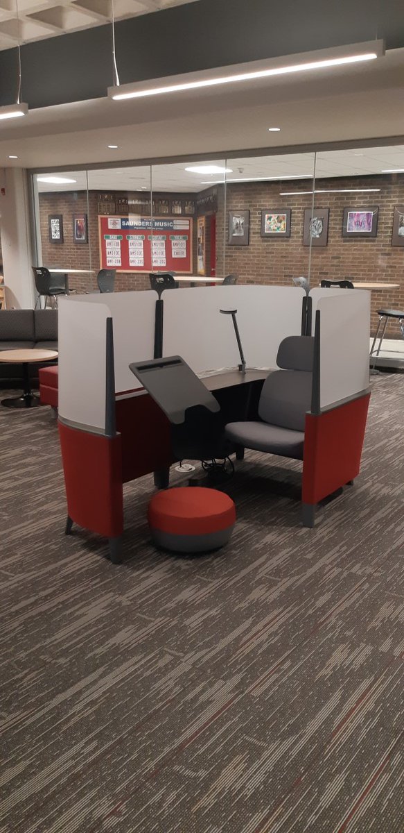SaundersLLC's tweet photo. Thanks to Mark Edmunds at POI Business Interiors for this awesome chair! What at generous donation to @SaundersLLC @SaundersOne . This is going to be a sought-after spot! #studyspot https://t.co/Ez5erkVFU2