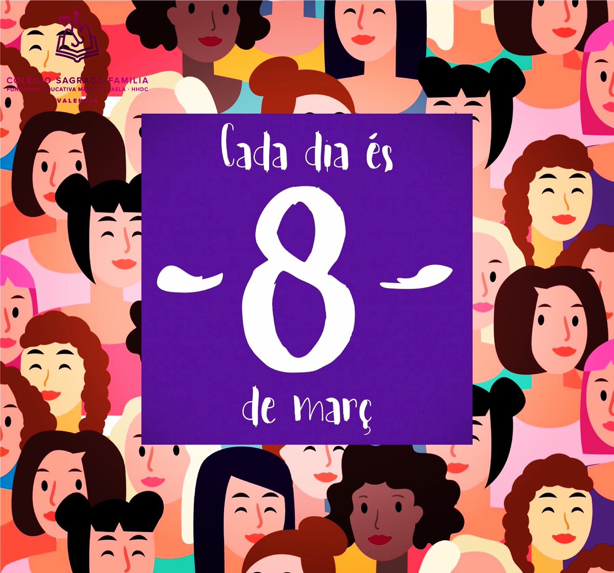 DIA DE LA DONA!💜
Des del col•legi Sagrada Família lluitem per aconseguir el respecte, la llibertat i la igualtat entre xiquetes i xiquets.
Volem aconseguir un món millor, on totes i tots tinguen les mateixes oportunitats. 
Juntes i junts ho aconseguirem💪🏻
#sfamiliav