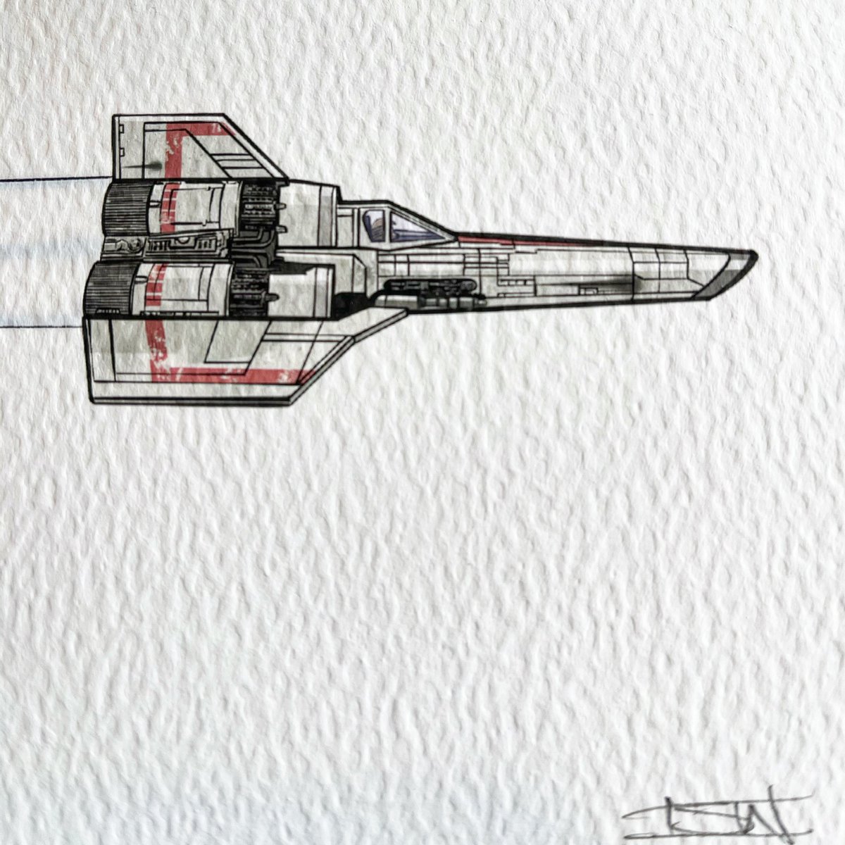 alex_meehan's tweet photo. Gorgeous print from @tokyosexwhale - a colonial viper from the original Battlestar Galactica TV series. Brings back all sorts of memories of Saturday morning TV when I was a kid. #colonialviper #battlestargalactica1978 https://t.co/wbqIj7OtLB