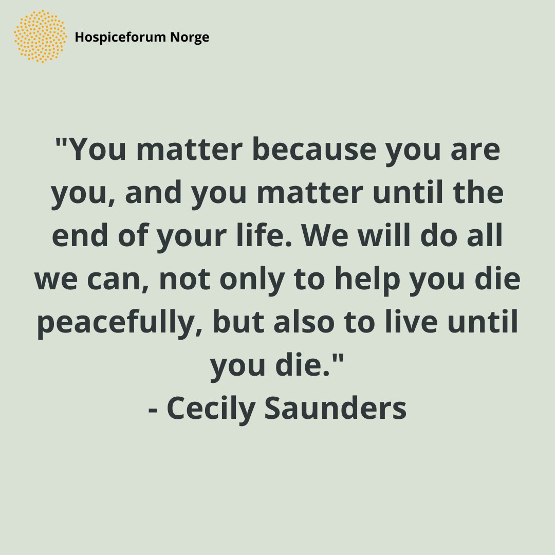Gratulerer med kvinnedagen! 
I dag feirer vi alle de sterke kvinnene som har jobbet for hospice over hele verden. 
Vi løfter spesielt frem Cicely Saunders som er grunnleggeren av hospicefilosofi.
Les om henne her bit.ly/3elroGy
#kvinnedagen #hospice #hospicecare #IWD2021