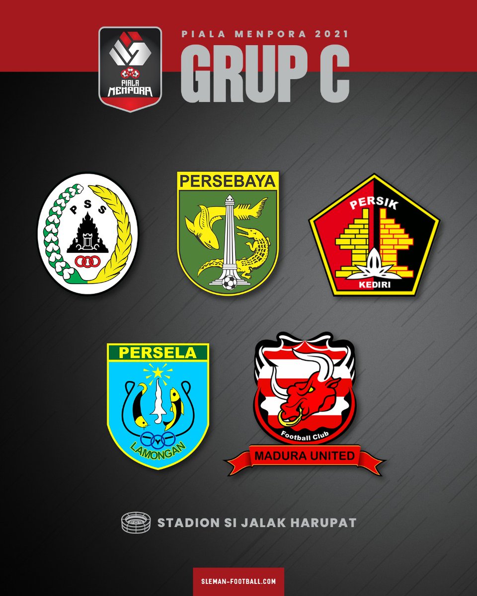 SepakbolaSleman's tweet photo. PSS tergabung dalam Grup C di Piala Menpora 2021 bersama Persebaya, Persik, Persela, dan Madura United. Pertandingan grup ini akan dimainkan di Stadion Si Jalak Harupat, Kabupaten Bandung. 

Menurutmu peluang e piye, lur? https://t.co/kbyKzh996C