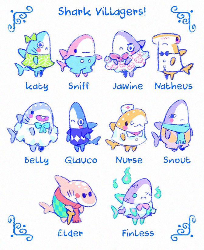 Some time ago in 2019, my biggest desire was to have Shark Villagers in Animal Crossing: New horizons!

But since no one recognizes the cuteness of sharks, I decided to create my own villagers! 🦈✨

#AnimalCrossingNewHorizions