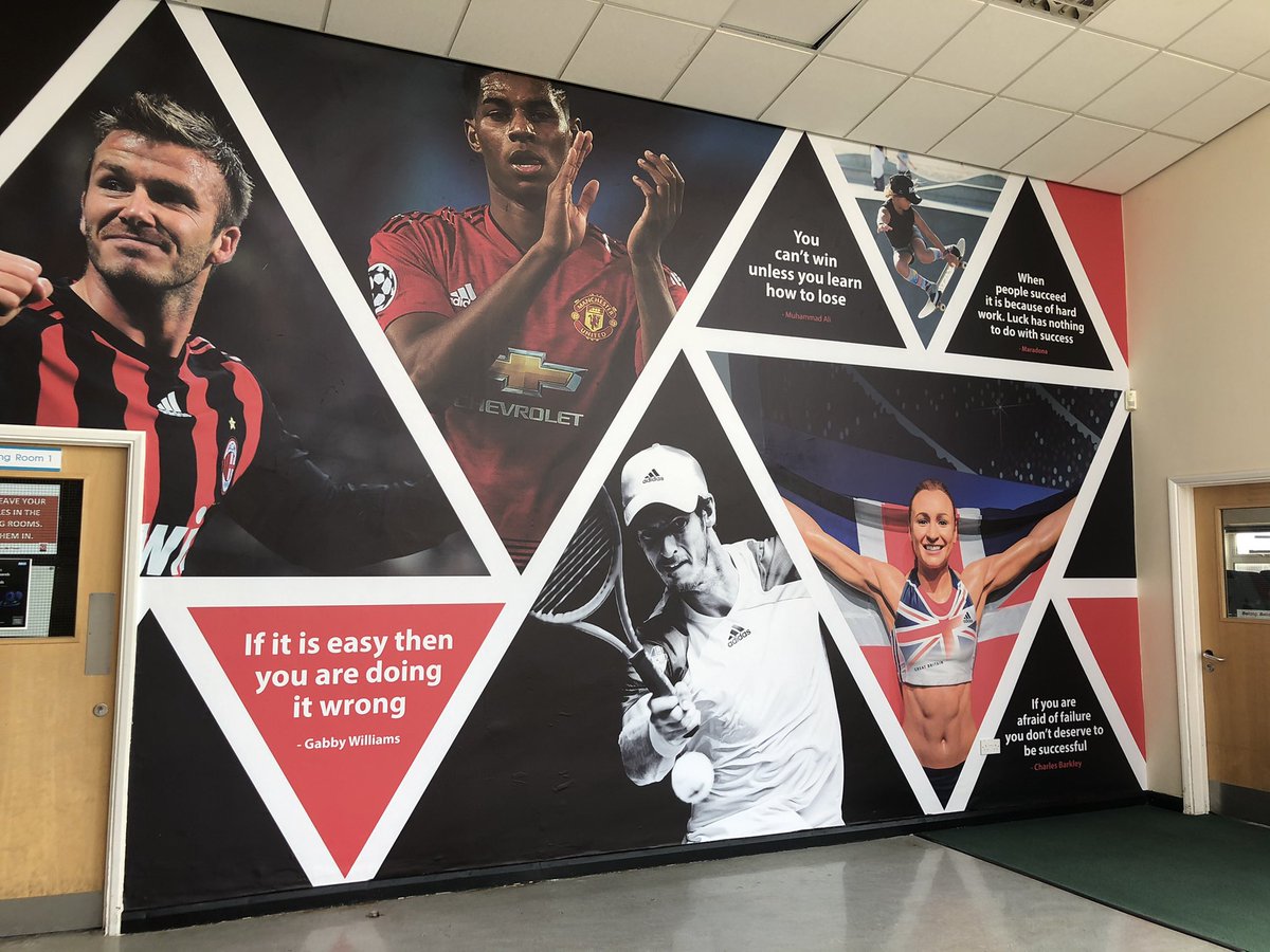 NjenkinsRAS's tweet image. Amazing new feature wall in our PE department.