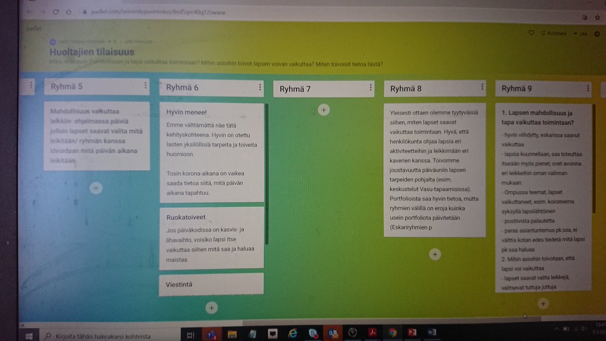 Tänään kutsuttu koko yksikön huoltajat teamsin välityksellä kuulemaan asiakaskyselyn tuloksia ja keskustelemaan. Paikalla 70 huoltajaa ja usean ruudun ääressä kaksi. Järjestäminen kannatti ehdottomasti, rakentavaa keskustelua ja kommentointia. Tästä on hyvä jatkaa #helsinkioppii