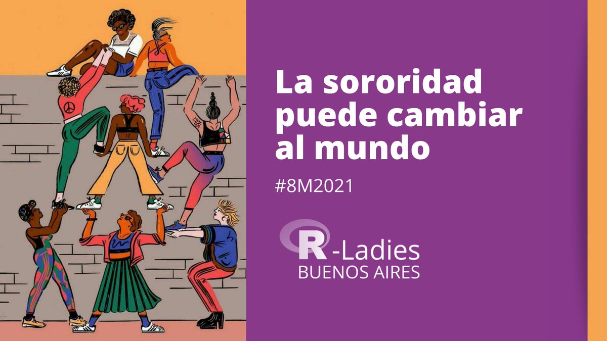 Celebramos todo lo construido como comunidad #rladies 💜, por más espacios de construcción transversal y colectiva.
#8M2021
#rstats
